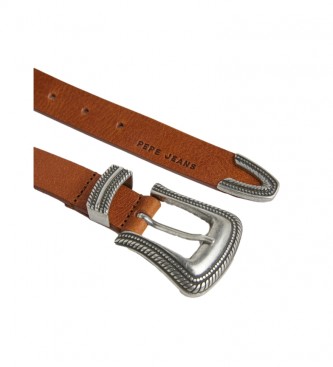 Pepe Jeans Cecile brown leather belt