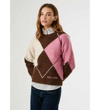 Pepe Jeans Brązowy sweter Cecily