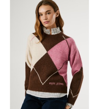 Pepe Jeans Brązowy sweter Cecily