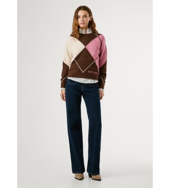 Pepe Jeans Brązowy sweter Cecily
