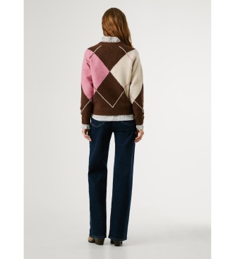Pepe Jeans Brązowy sweter Cecily