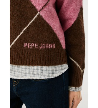 Pepe Jeans Brązowy sweter Cecily