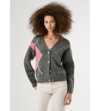 Pepe Jeans Casaco de malha Cecily cinzento