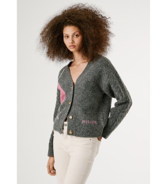 Pepe Jeans Casaco de malha Cecily cinzento