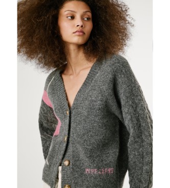 Pepe Jeans Casaco de malha Cecily cinzento