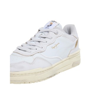 Pepe Jeans Chester Distress vita sneakers i lder