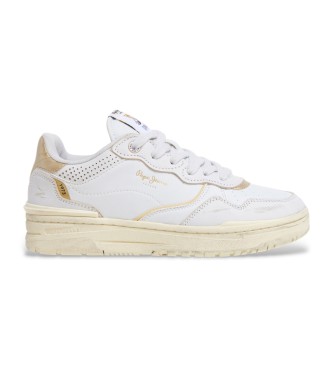 Pepe Jeans Chester leren sneakers wit