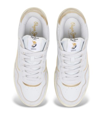 Pepe Jeans Chester leren sneakers wit