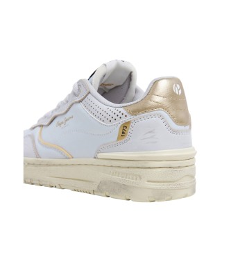 Pepe Jeans Chester leren sneakers wit