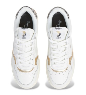 Pepe Jeans Chester Snake Leather Sneakers white