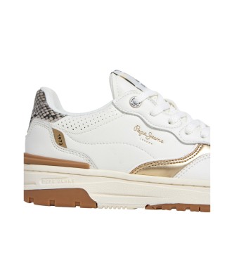Pepe Jeans Chester Snake Leather Sneakers white