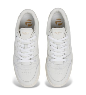 Pepe Jeans Clay Club Usnjene superge bele barve