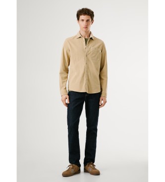 Pepe Jeans Beżowa koszula Clayton