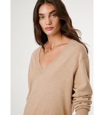 Pepe Jeans Beżowy sweter Coraline V