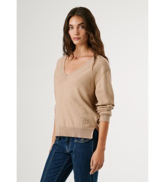 Pepe Jeans Beżowy sweter Coraline V