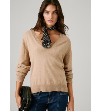 Pepe Jeans Beżowy sweter Coraline V
