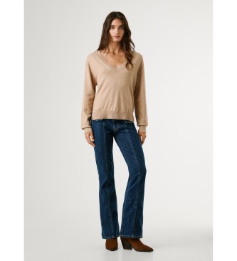 Pepe Jeans Beżowy sweter Coraline V