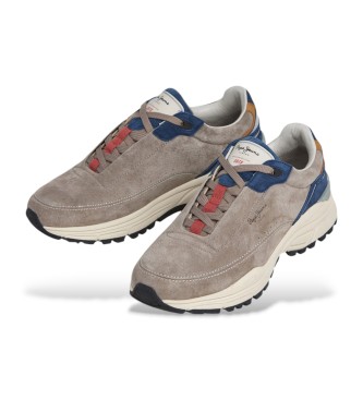 Pepe Jeans Baskets en cuir beige Darren Cliff