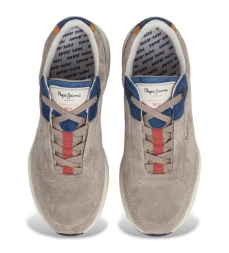 Pepe Jeans Baskets en cuir beige Darren Cliff