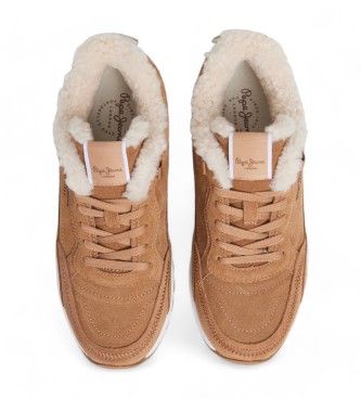 Pepe Jeans Sneaker Dean Block in pelle marrone