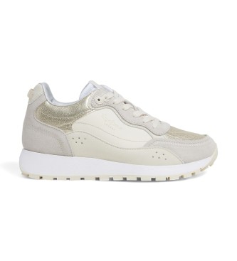 Pepe Jeans Dean Metal Baskets en cuir blanc