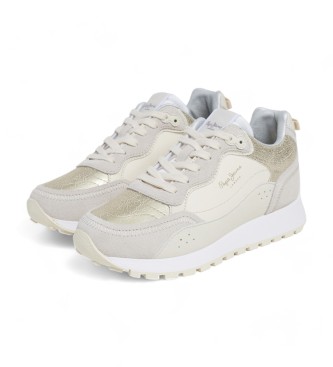 Pepe Jeans Dean Metal leather trainers white