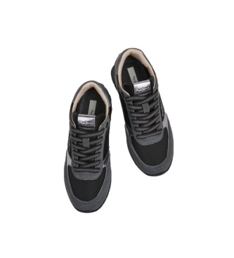 Pepe Jeans Dean Square black leather sneakers