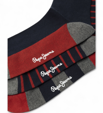 Pepe Jeans Zestaw 3 par skarpet z jeleniem w kolorze granatowym
