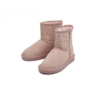 Pepe Jeans Stivaletto Diss Logy in pelle rosa