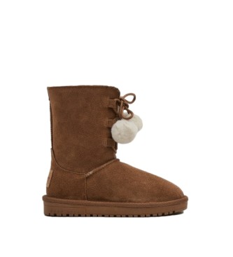 Pepe Jeans Diss Tassel leather boots brown