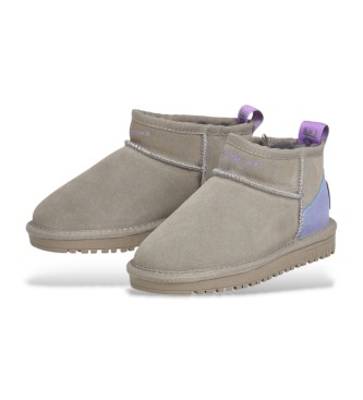 Pepe Jeans Stivaletti Diss Half Taupe in pelle