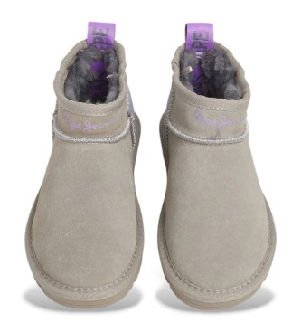 Pepe Jeans Stivaletti Diss Half Taupe in pelle