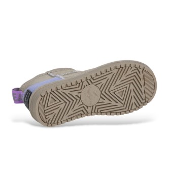 Pepe Jeans Stivaletti Diss Half Taupe in pelle