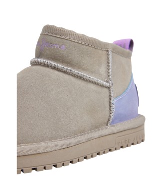 Pepe Jeans Stivaletti Diss Half Taupe in pelle