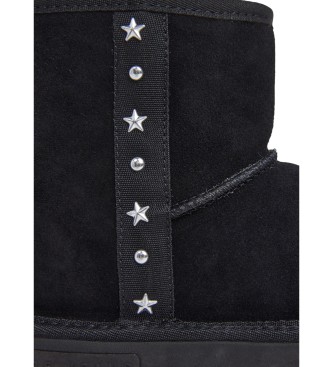 Pepe Jeans Stivaletti Diss Rock in pelle nera
