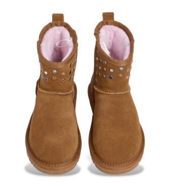 Pepe Jeans Diss Studs Leather Ankle Boots brown