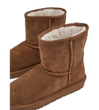 Pepe Jeans Diss Woman Soup brown leather booties