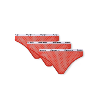 Pepe Jeans Frpackning 3 Stringtrosor Dot red