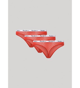 Pepe Jeans Lot de 3 tongs Dot rouge