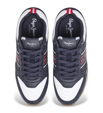 Pepe Jeans Dublin half navy leather trainers