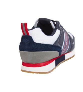 Pepe Jeans Dublin half navy leather trainers