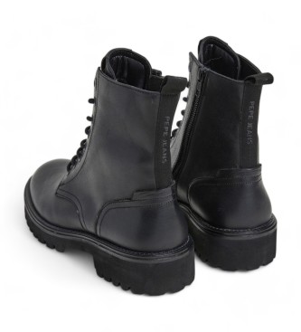 Pepe Jeans Durham Combat Lederstiefel schwarz