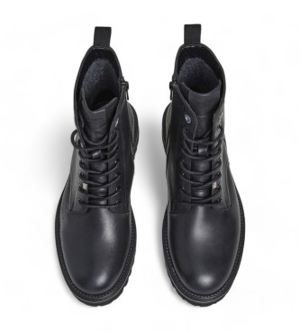 Pepe Jeans Durham Combat Lederstiefel schwarz