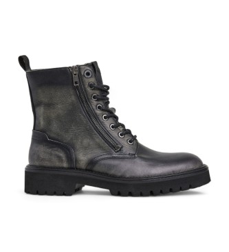 Pepe Jeans Bottes Durham en cuir noir