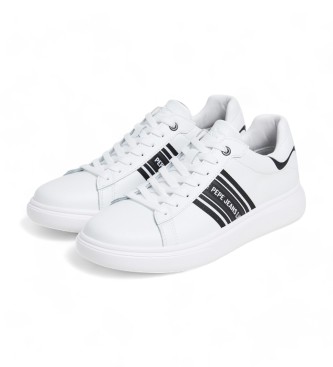 Pepe Jeans Zapatillas de piel Eaton Street blanco