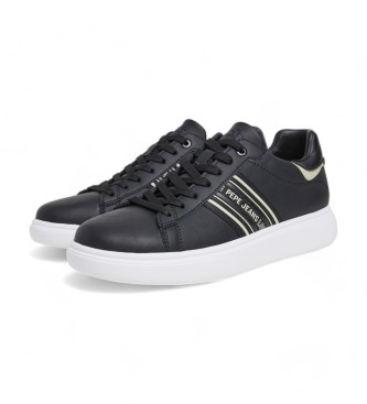 Pepe Jeans Zapatillas de piel Eaton Street negro 