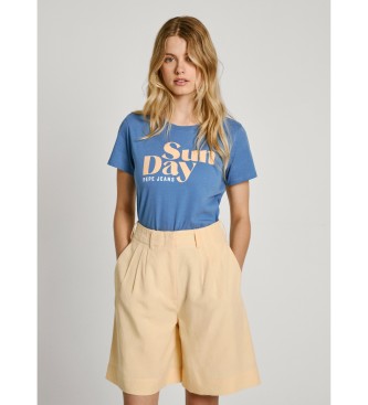 Pepe Jeans T-shirt com estampado nas costas de ajuste regular azul