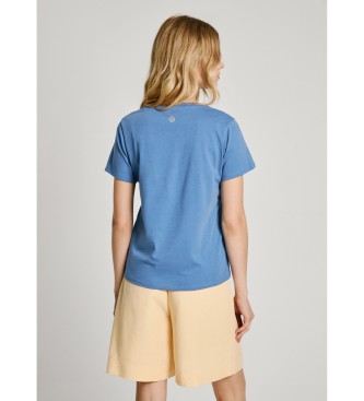 Pepe Jeans T-shirt com estampado nas costas de ajuste regular azul