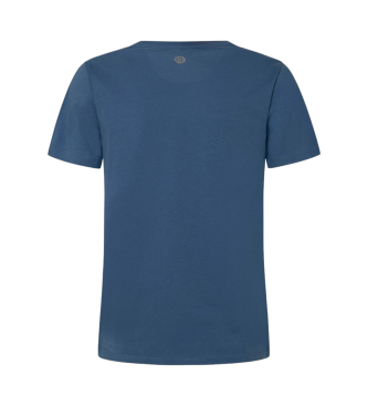 Pepe Jeans T-shirt com estampado nas costas de ajuste regular azul