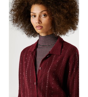 Pepe Jeans Cardigan Elaine burgundska